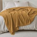 Mustard Waffle Weave Summer Blanket
