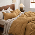 Mustard Waffle Duvet Set
