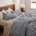 Grey Waffle Duvet Set
