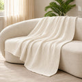 Off White Seer Sucker Summer Blanket
