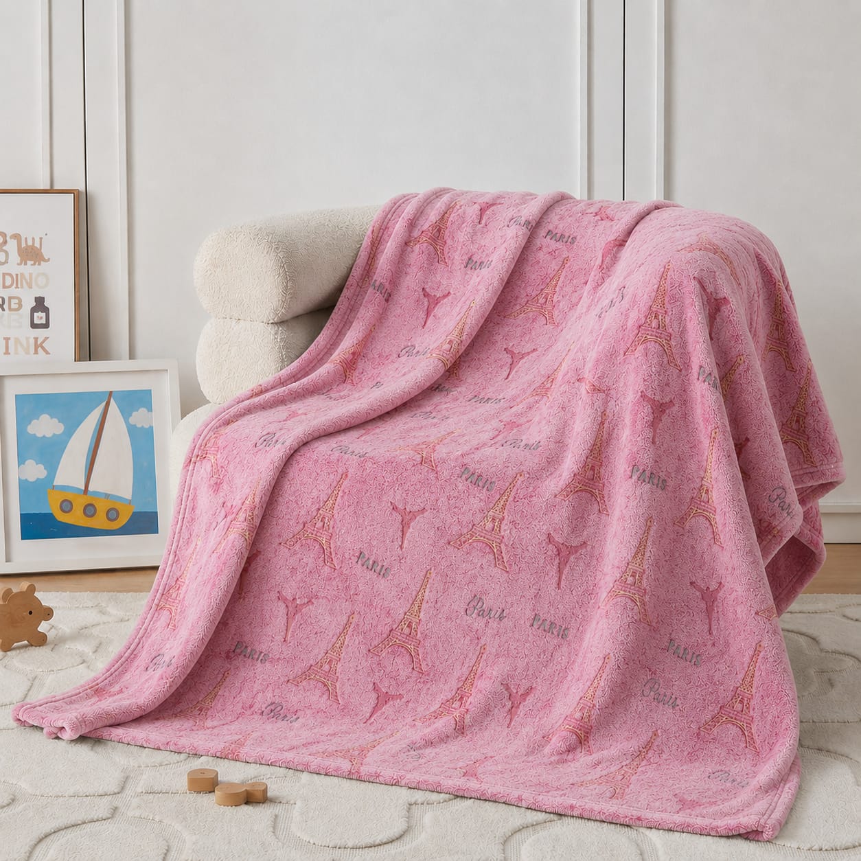 Bright Pink Glow in the Dark Baby Blanket