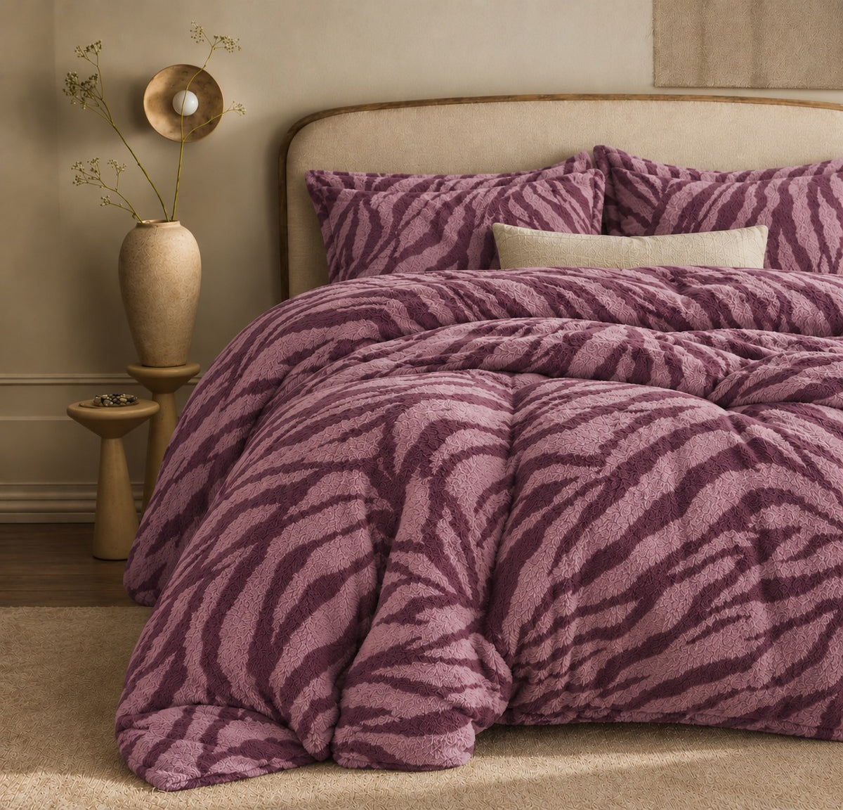 Savanna Dusty Lavender Shaggy Bed Set