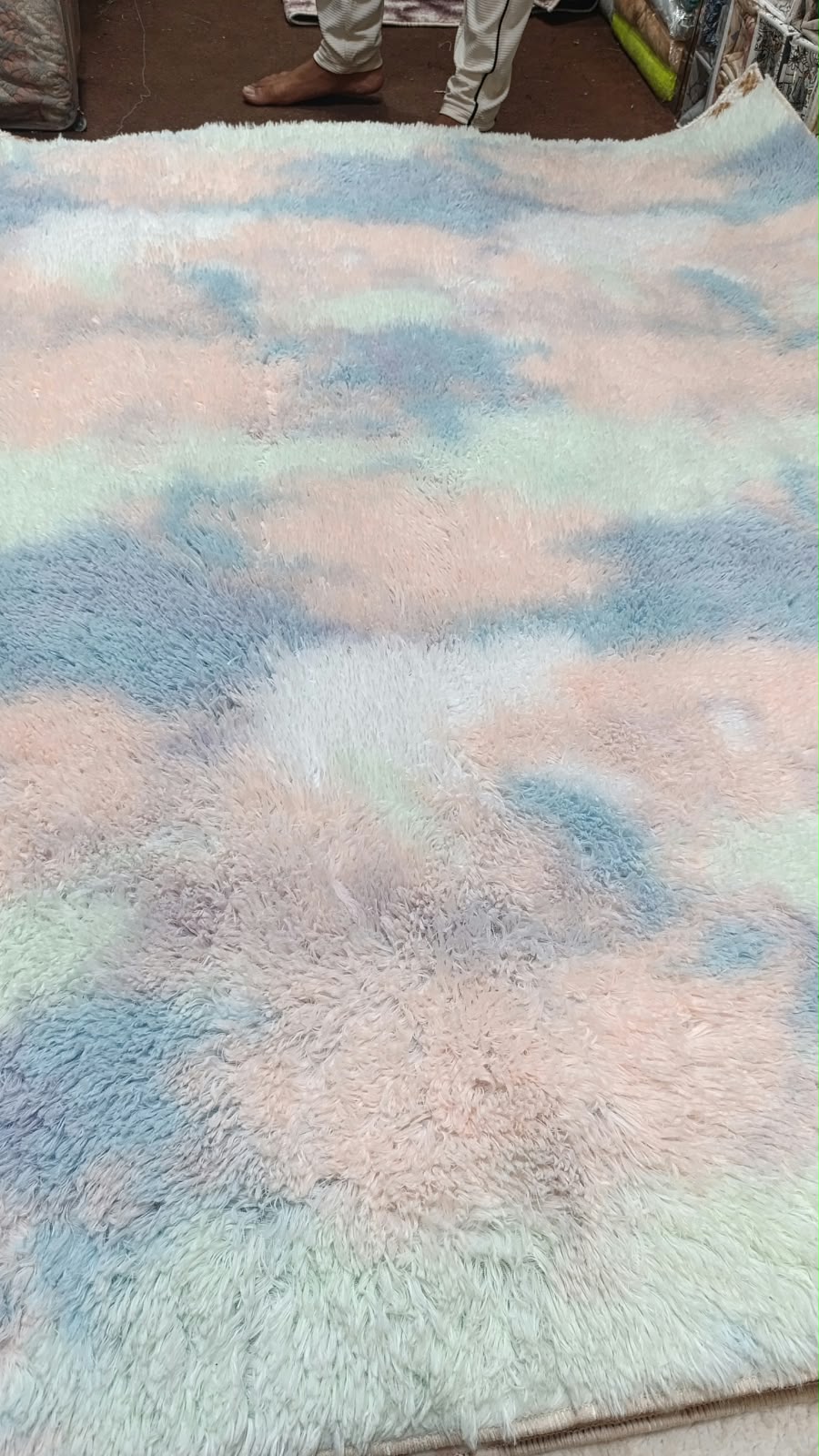 Rainbow Swirl Shaggy Rug